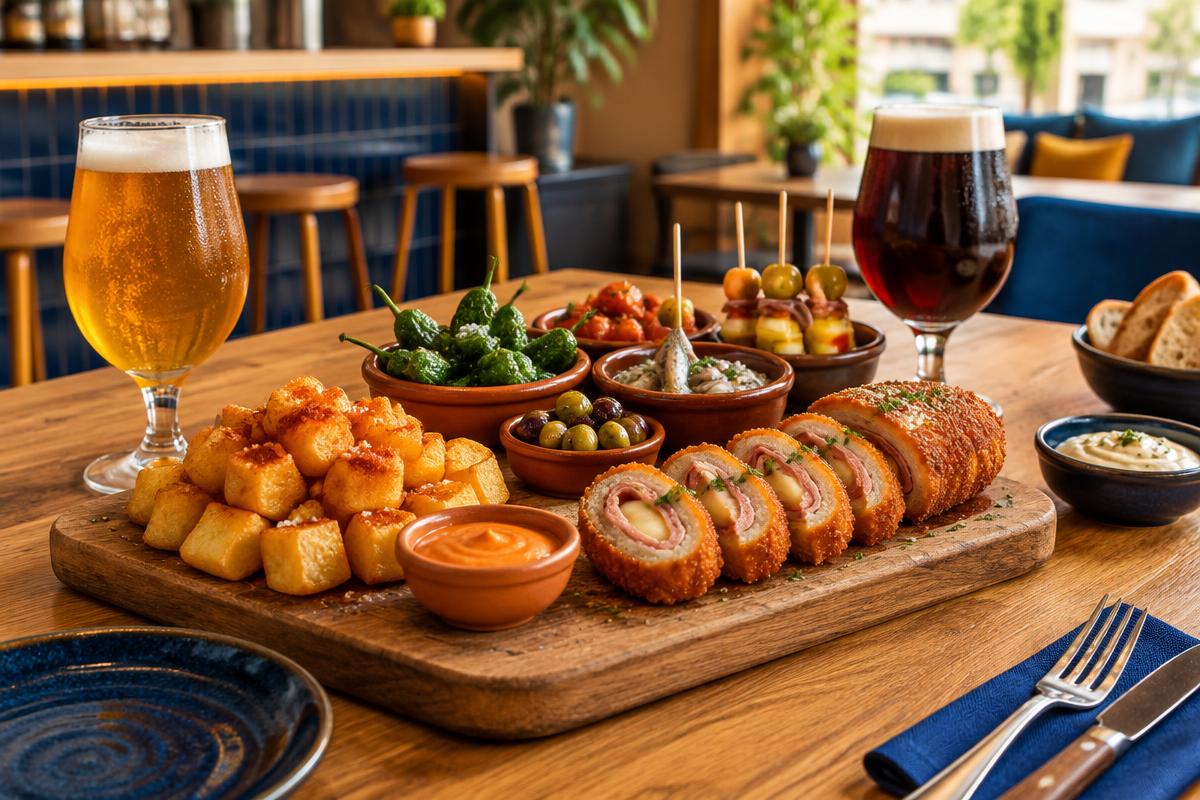 Tabla para compartir con cerveza artesana